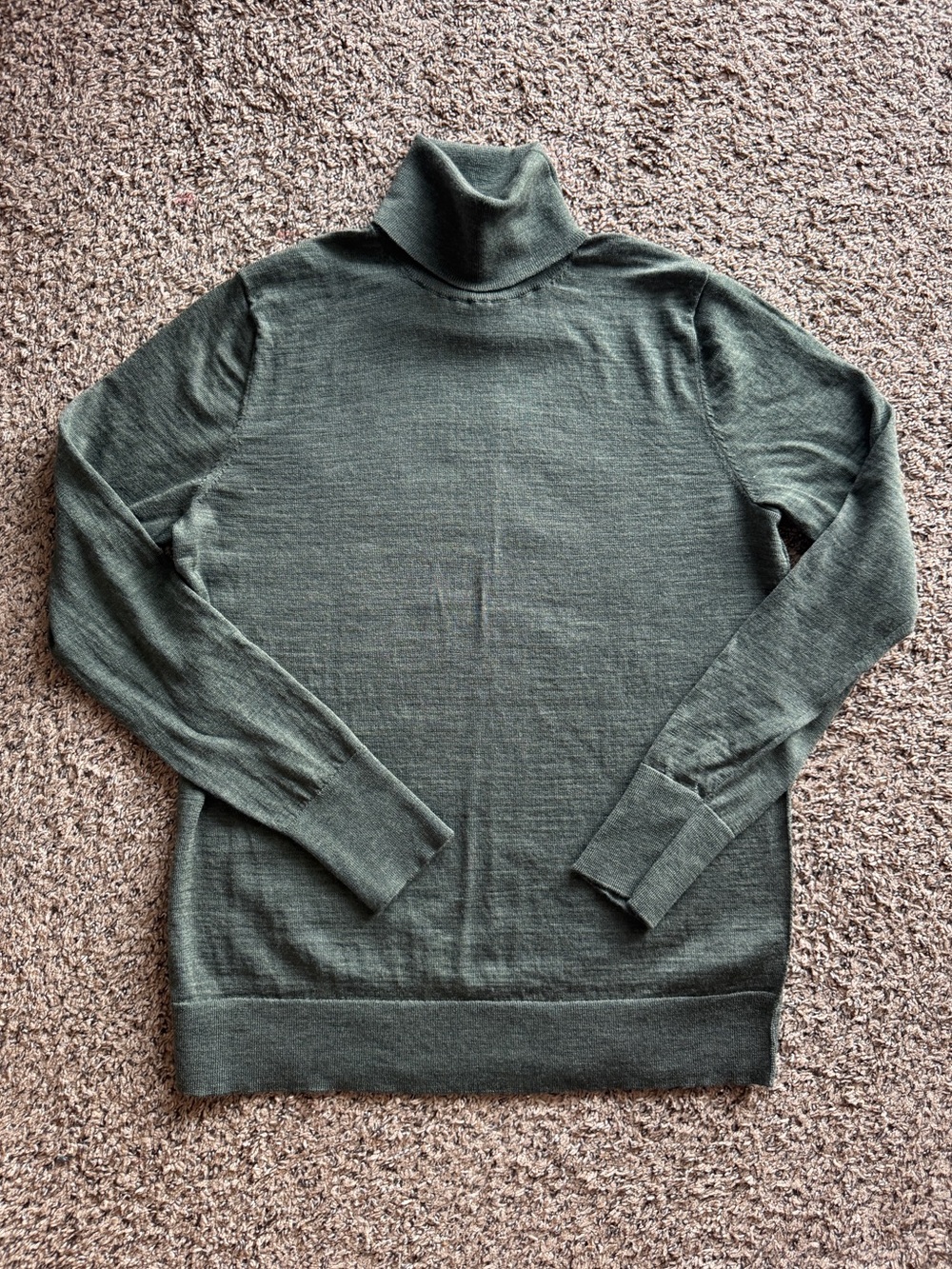 Gap Merino Wool Turtleneck Olive Green Autumn Fall Layering Sweater XL Tall